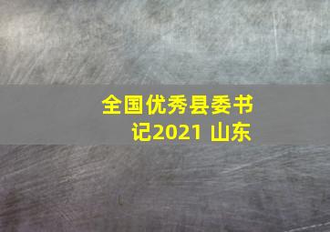 全国优秀县委书记2021 山东